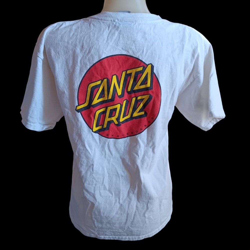 Women's T-shirt Medium Santa Cruz Skateboards White Short Sleeve Graphic T-Shirt